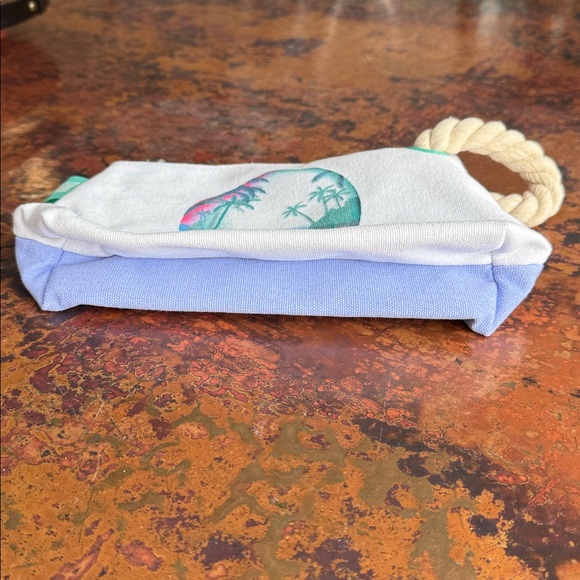 NWOT Thierry Mugler🏝️Tropical Print Canvas Pouch Makeup Travel Rope Wristlet Bag - Picture 10 of 10